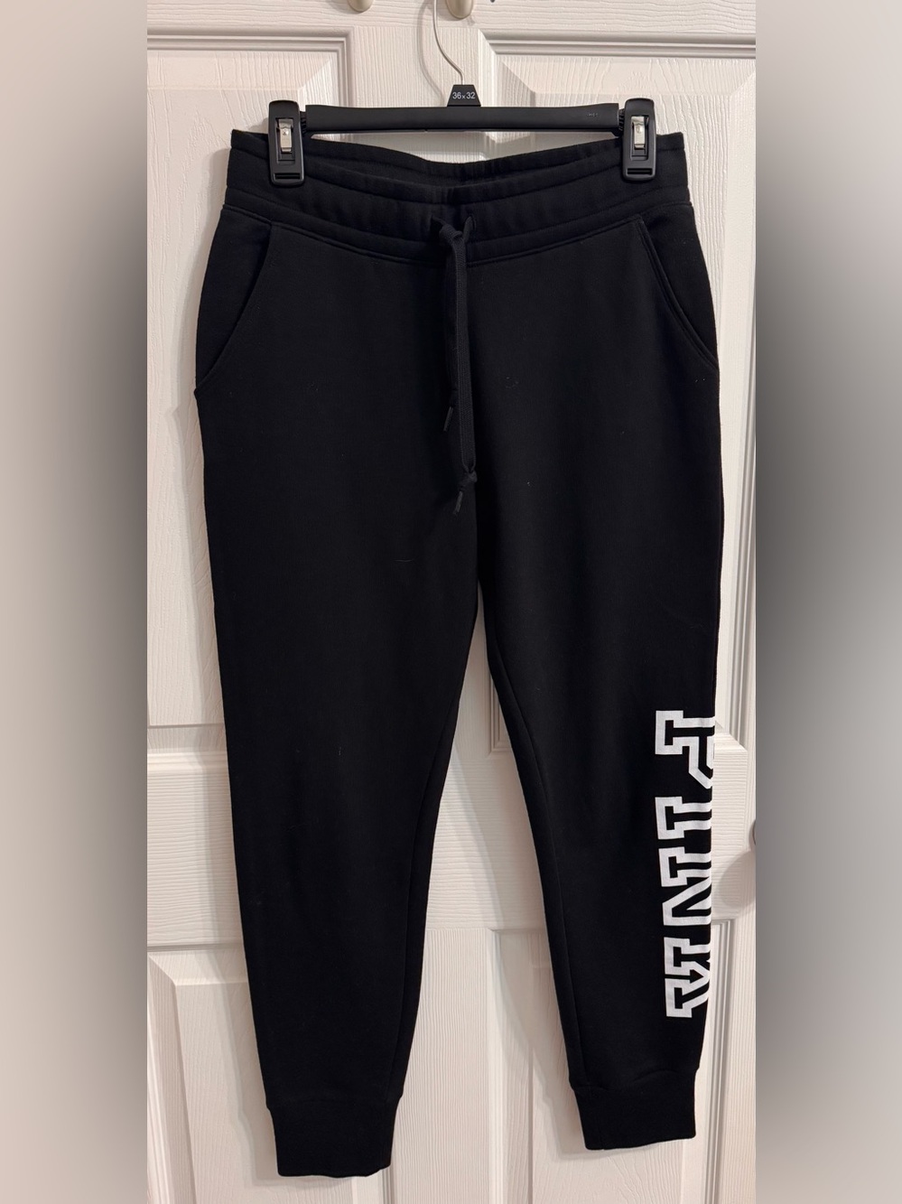 PINK Victoria's Secret Black Jogger Sweatpants with White Logo